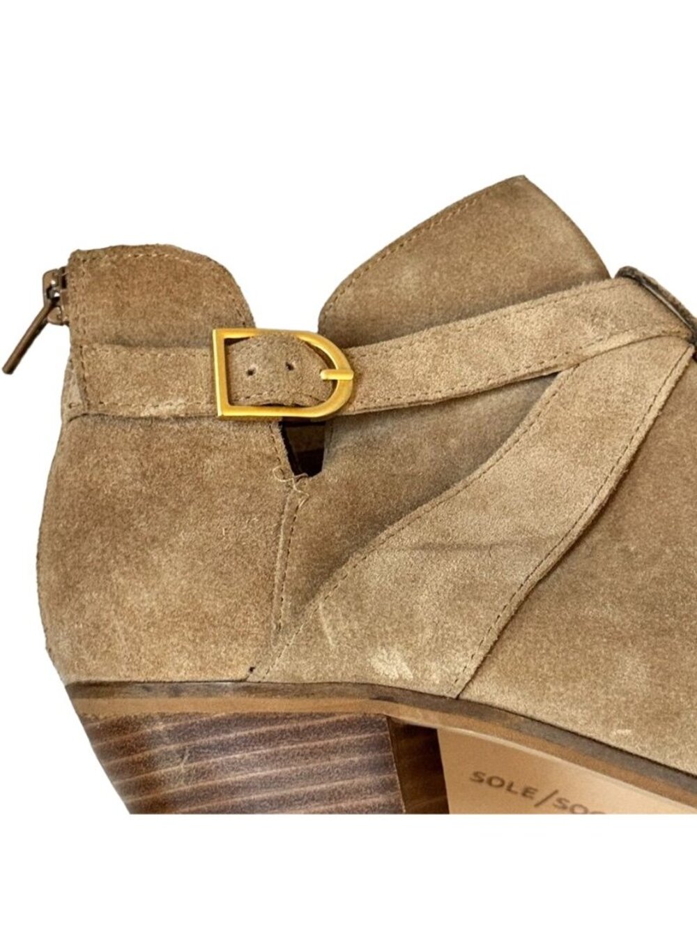 Sole Society Low Ankle Boot US 9.5M, EU 41 Beige Suede - Picture 6 of 13